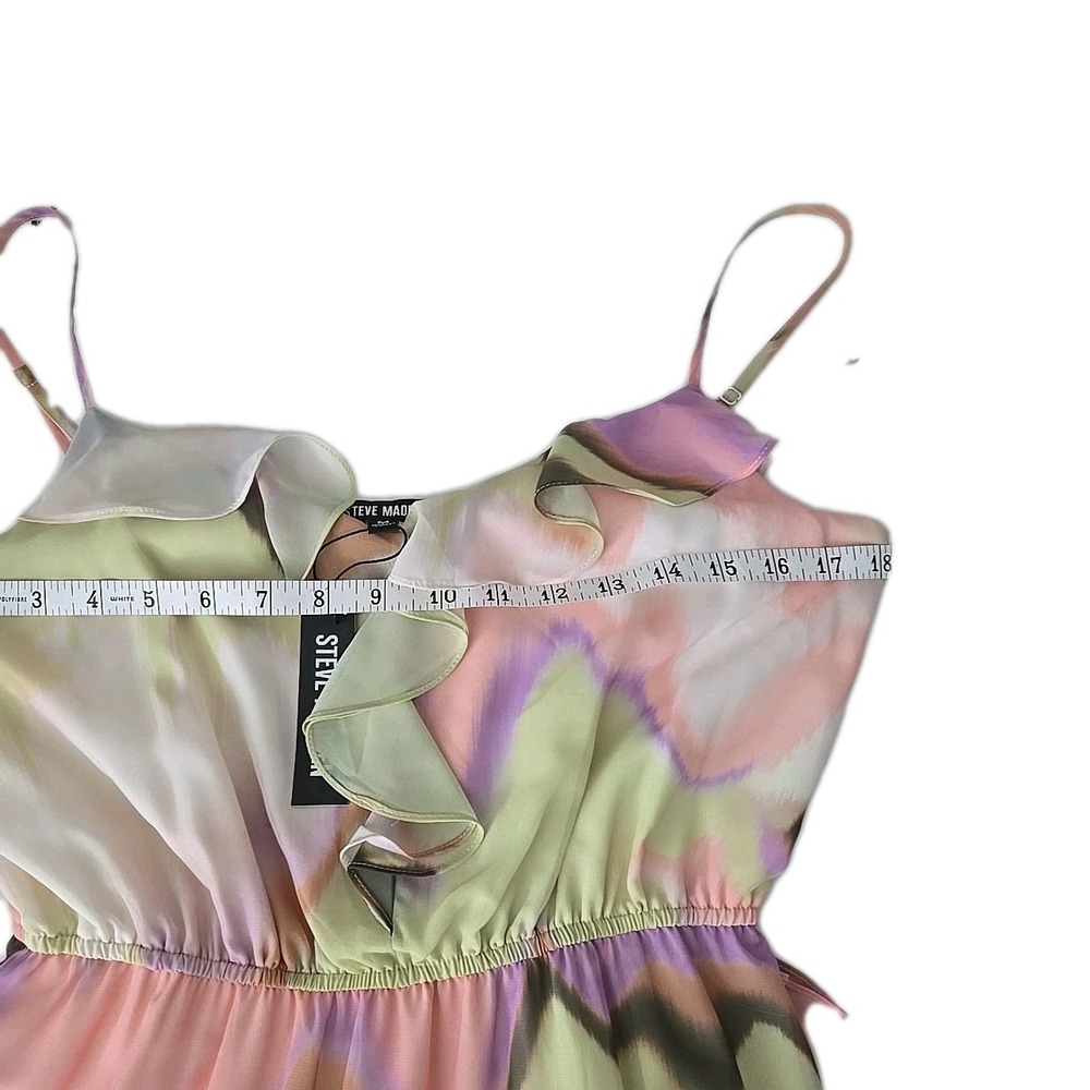 NWT Steve Madden Delphine Asymmetric Ruffle Dress Size M Midi Fairy Summer Party - Picture 10 of 13